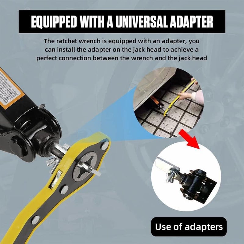 Bukela Car Jack Wrench, 360° Swivel Labor-Saving Car Jack Ratchet Wrench with Long Handle, Scissor Jack Lift Speed Handle Tool for Travel, Van, SUV and Other Vehicles,34cm - Image 5